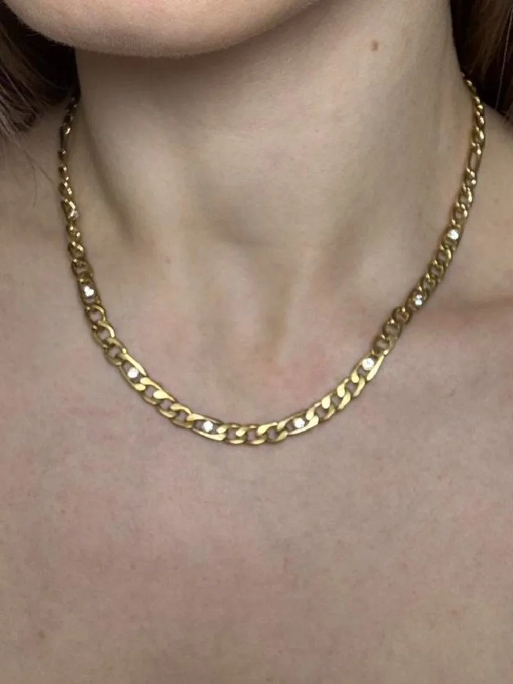 The Margot Delicate stainless steel Gold Necklace dainty delicate cubic zirconia